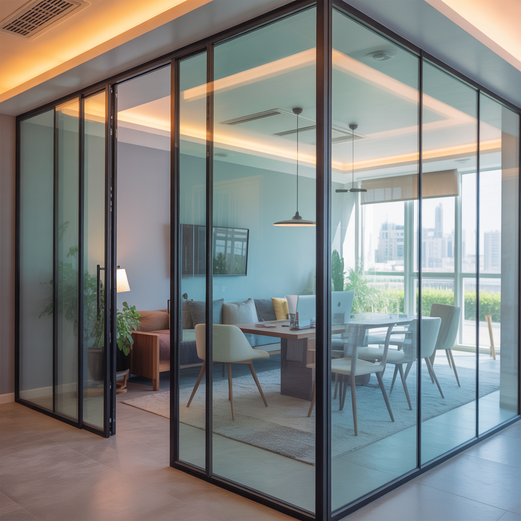 Glass/Gypsum wall partitions